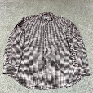 Polo Jeans Company Ralph Lauren Button Down Shirt Red Ivory Long Sleeve Large